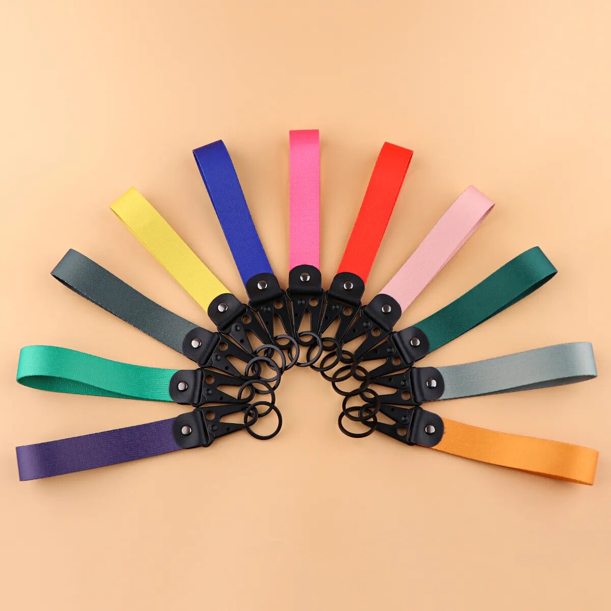 Pine Green Wrist Lanyard Keychain with Keyring Clip