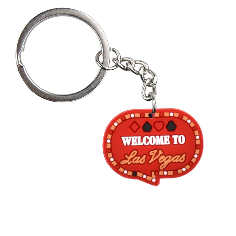 Casino 'Welcome To Las Vegas' Keyring PVC Keychain