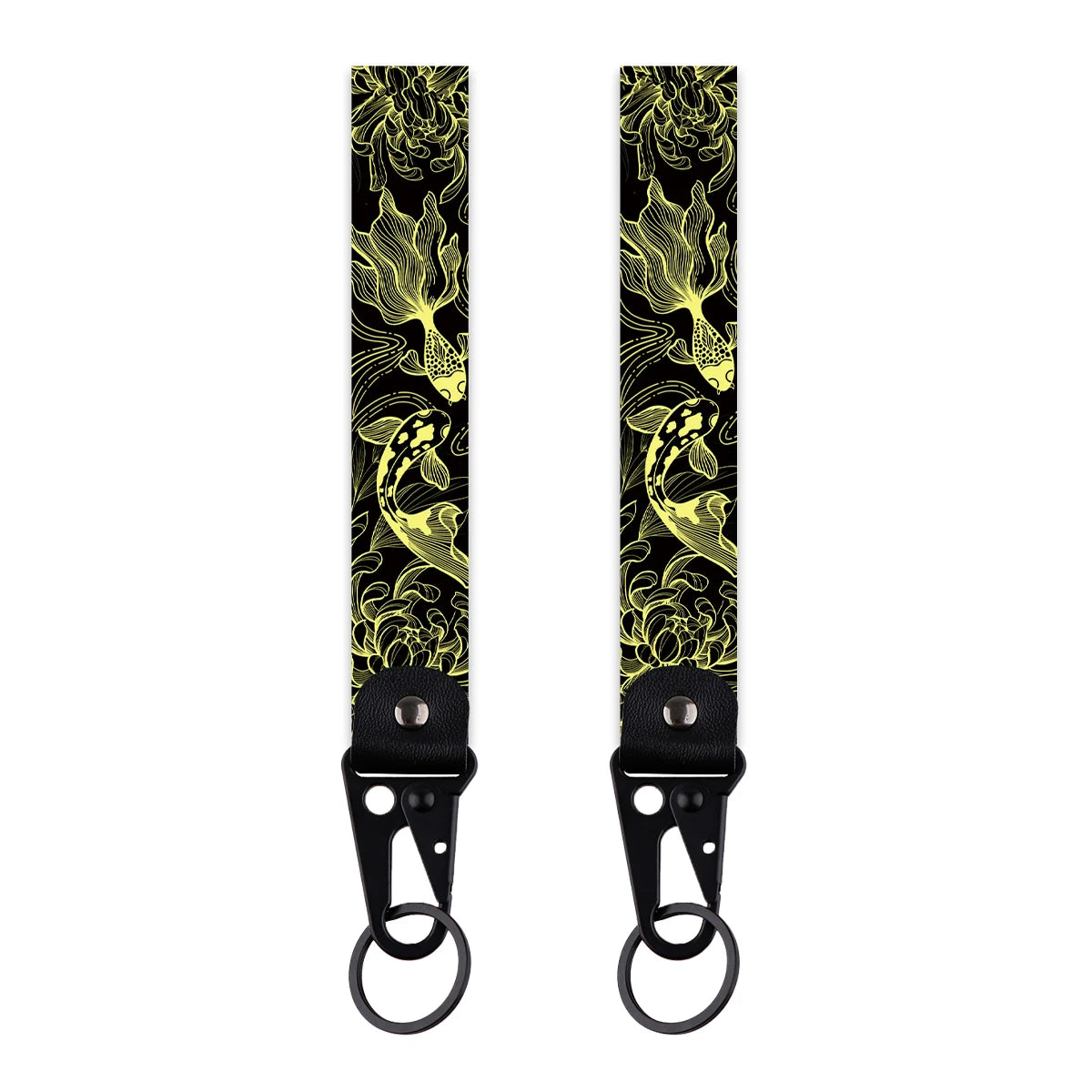 Golden Koi Wrist Lanyard Keyring Clip Keychain
