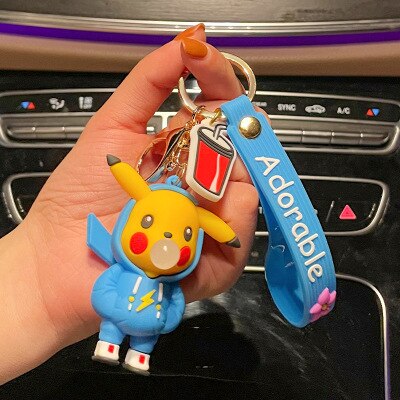 Pokemon 'Pikachu | Blue Hoodie' Keyring PVC Keychain