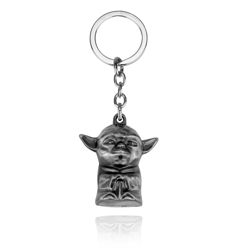 Star Wars 'Silver Jedi Yoda' Keyring Metal Keychain
