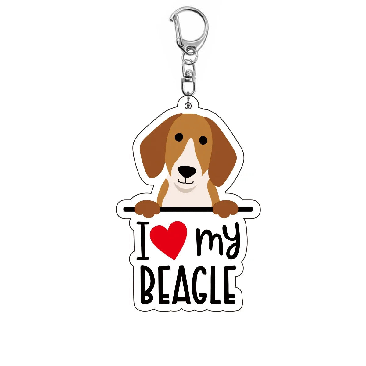 Dog 'I <3 My Beagle' Keyring Plastic Keychain