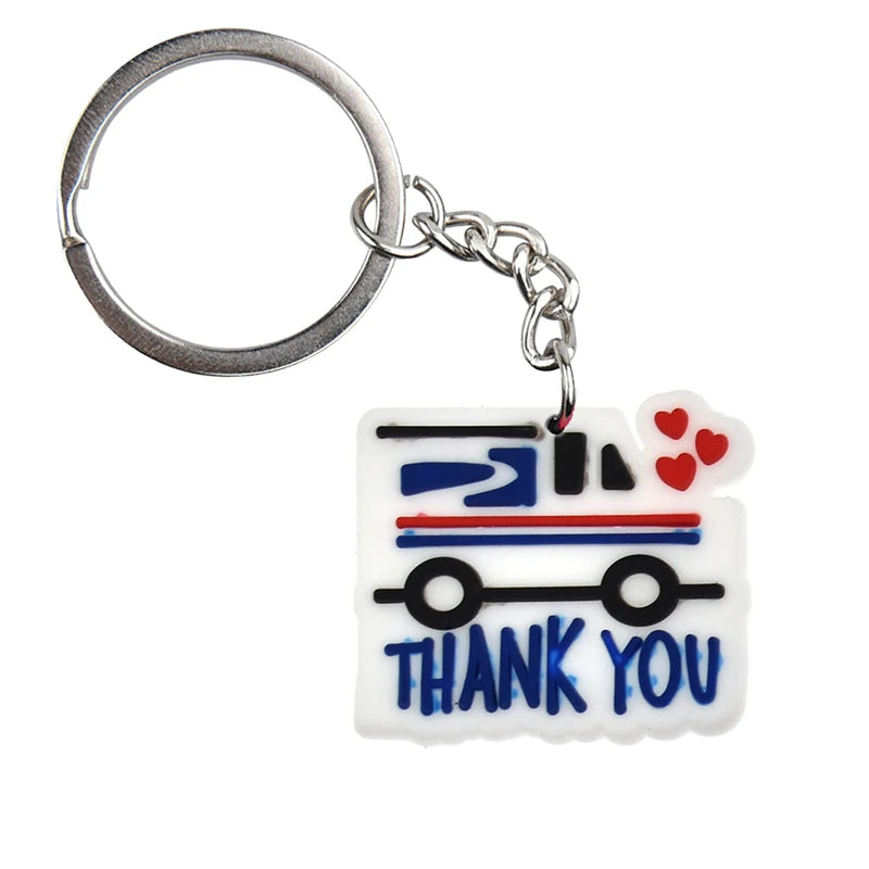 'Thank You | Mail Truck' Keyring PVC Keychain