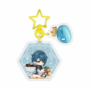 Genshin Impact 'Xingqiu' Keyring Plastic Keychain