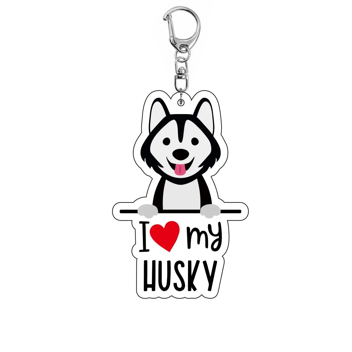 Dog 'I <3 My Husky' Keyring Plastic Keychain