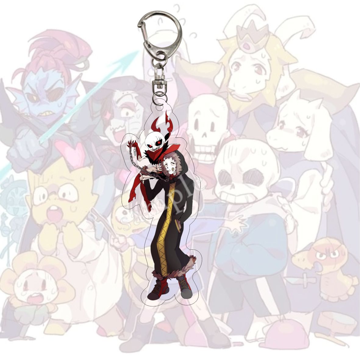 Undertale 'Fell Horror Sans' Keyring Acrylic Keychain