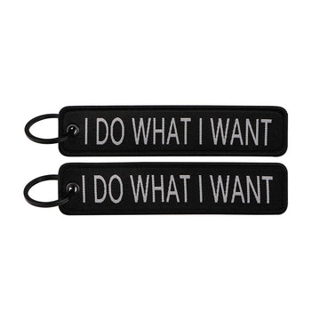I Do What I Want Embroidered Keyring Keychain