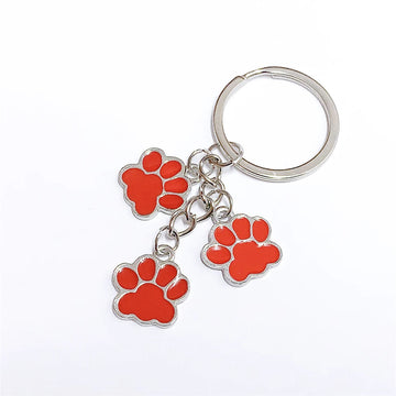 'Dog Paw | Red' Enamel Keyring Keychain