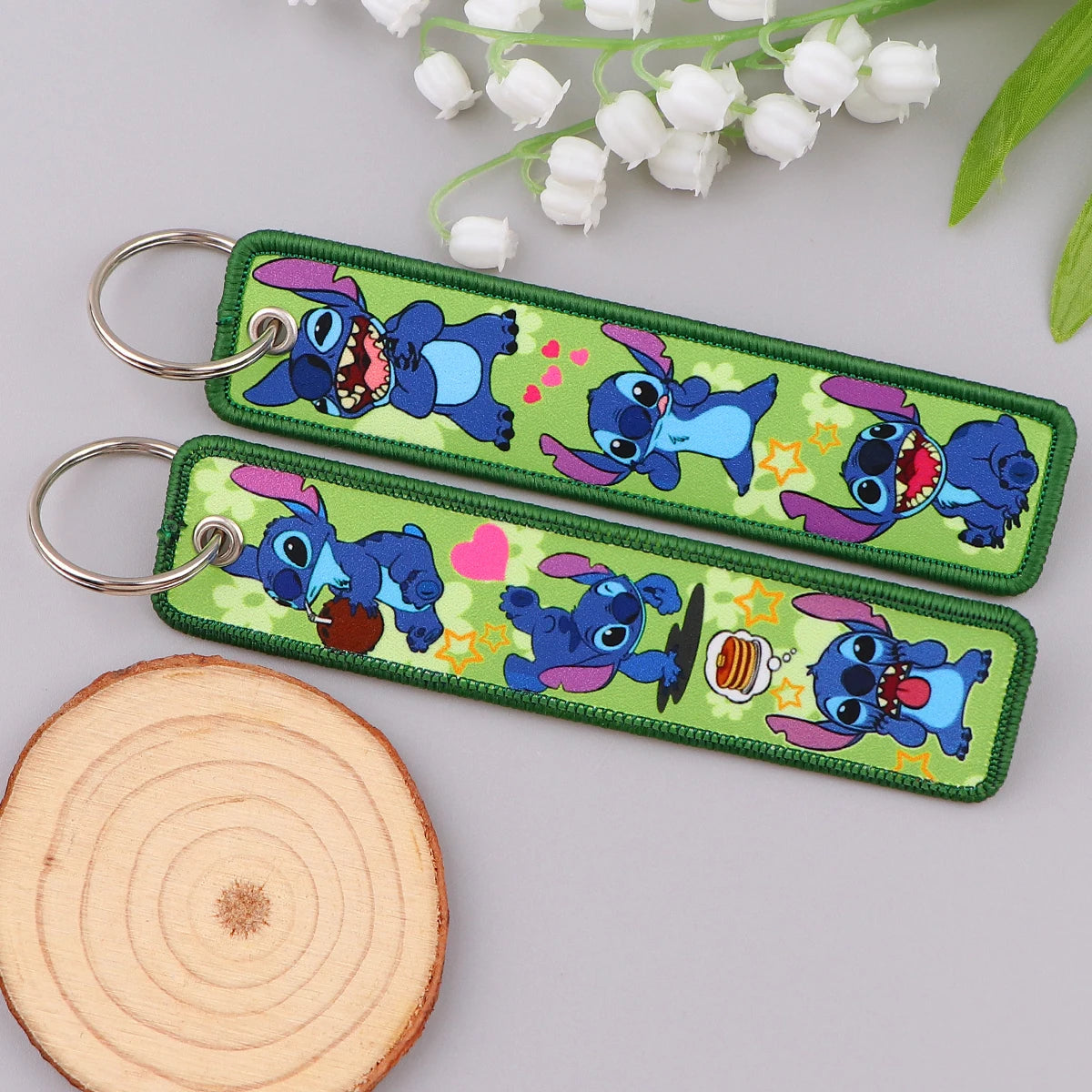 Lilo and Stitch ‘Hungry Stitch' Embroidered Keyring Keychain