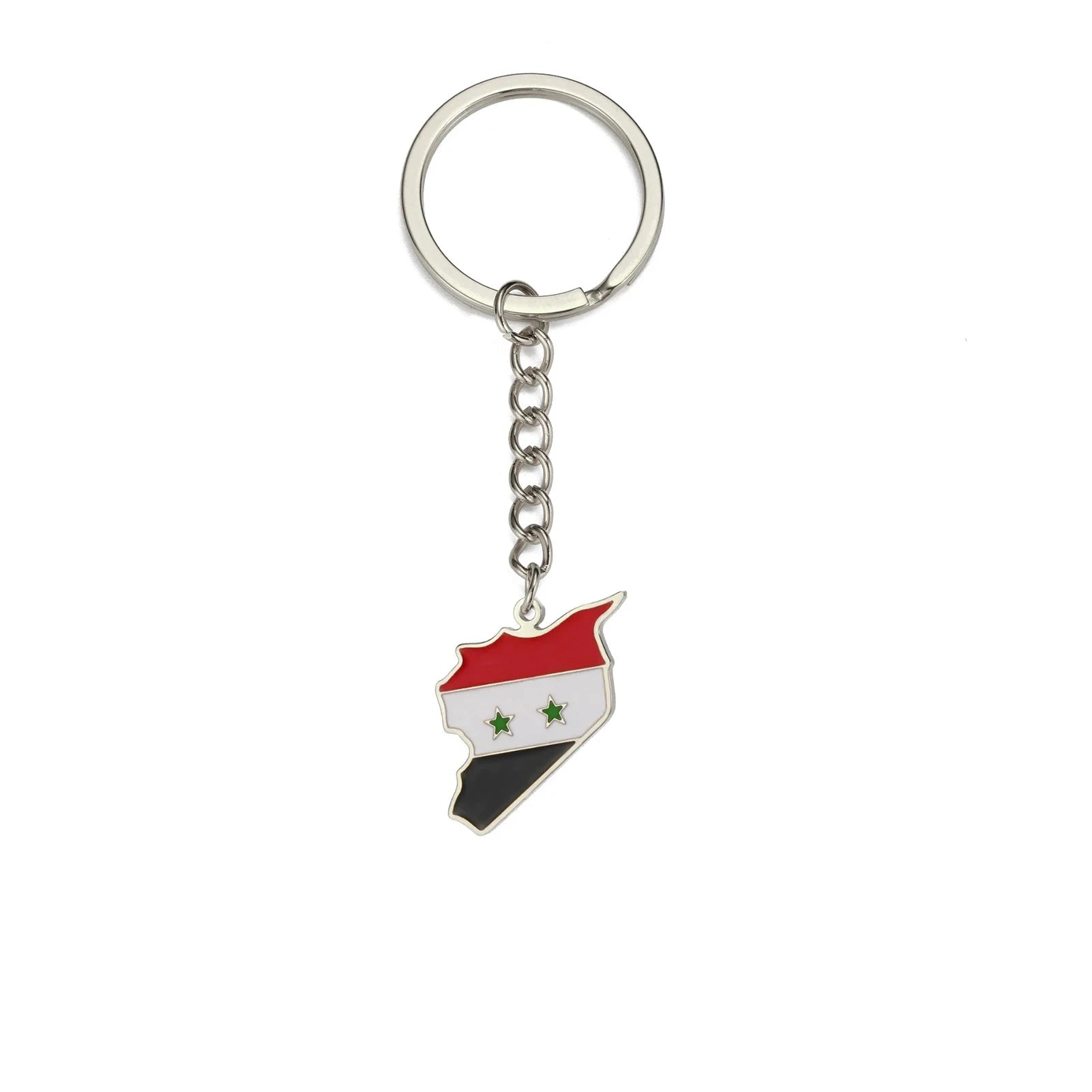 Flag Map 'Syria' Keyring Metal Keychain