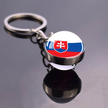 Europe Flag 'Slovakia' Keyring Metal Keychain