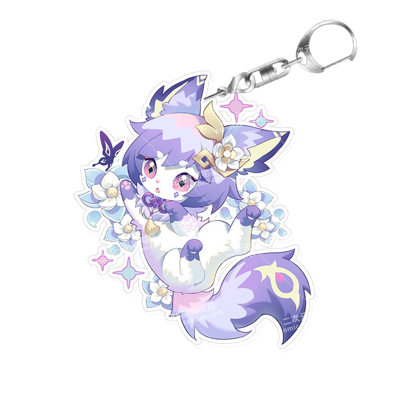 Genshin Impact 'Keqing Cat' Keyring Plastic Keychain
