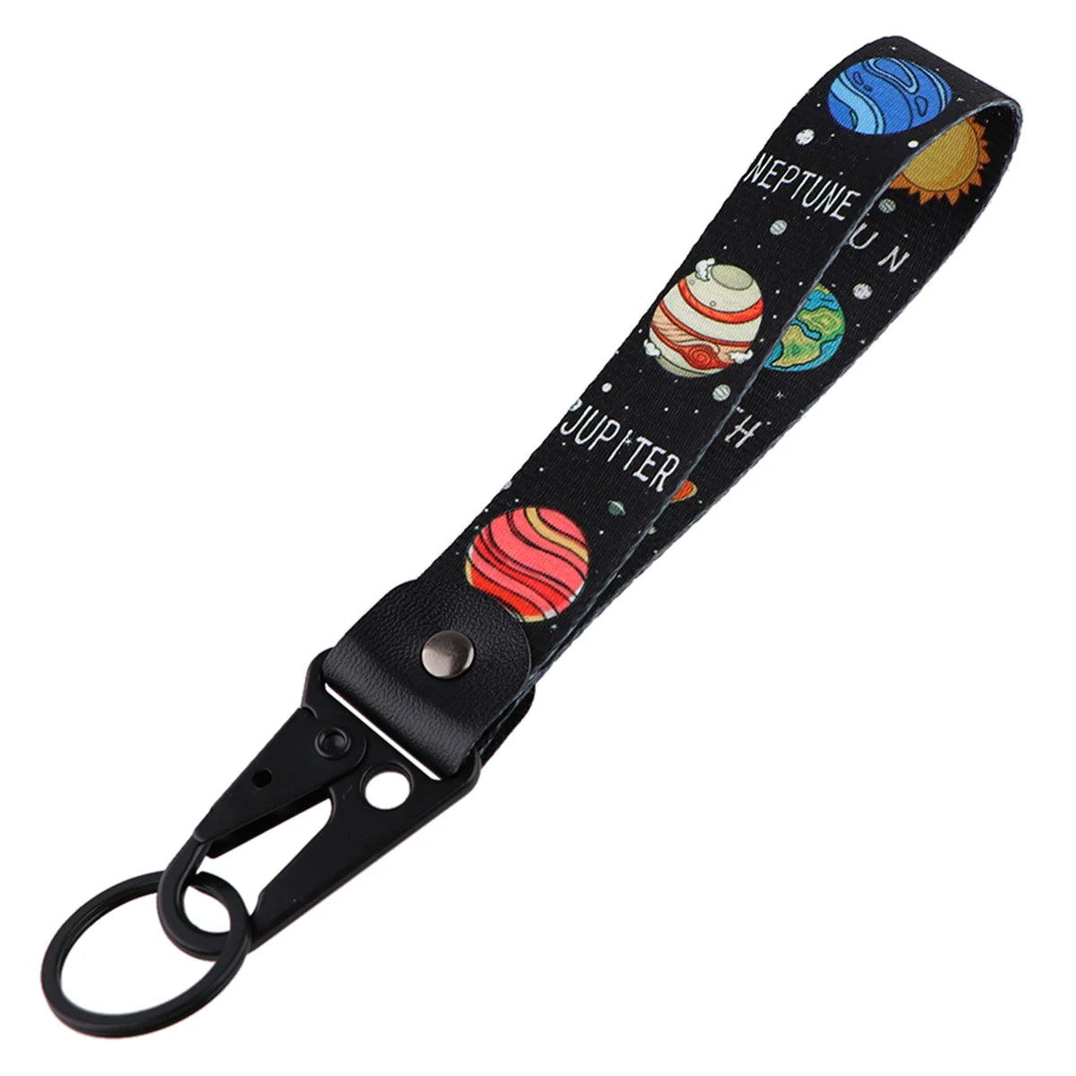 Planets & Sun Wrist Lanyard Keychain with Keyring Clip