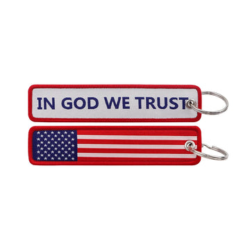 In God We Trust Save America Embroidered Keyring Keychain