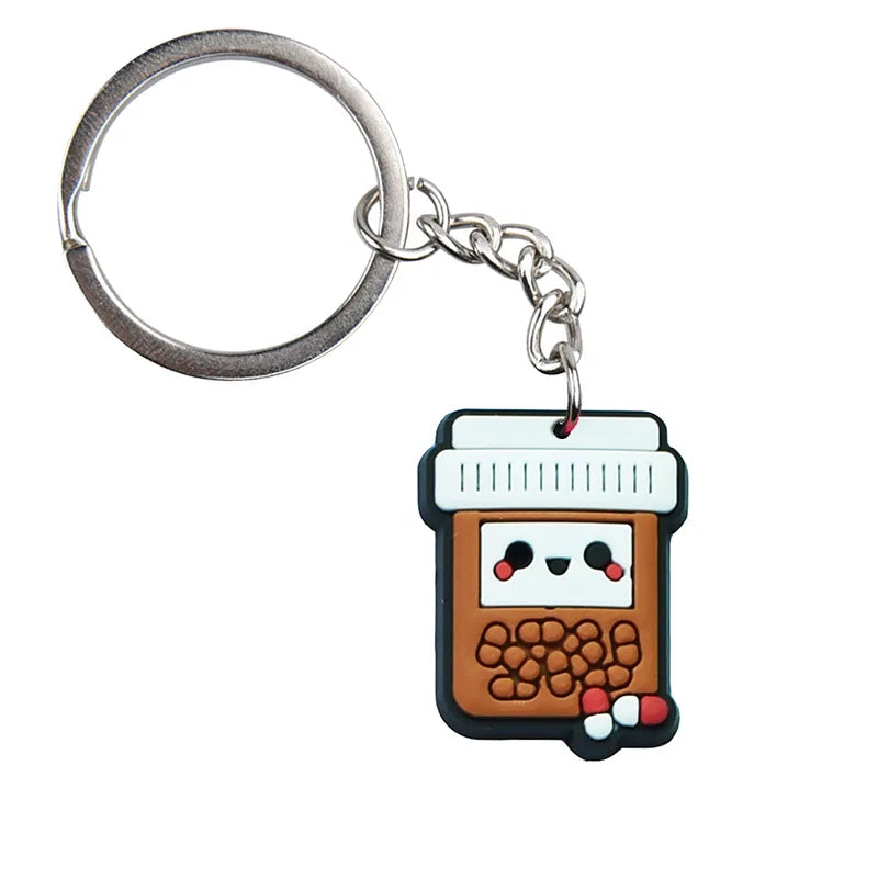 Medical Stuff 'Happy Pill Bottle' Keyring Metal Keychain