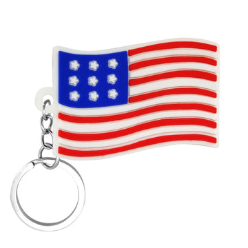 USA Flag Keyring Rubber Keychain
