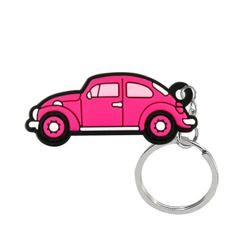 Car 'Pink | Volkswagen Beetle' Keyring PVC Keychain