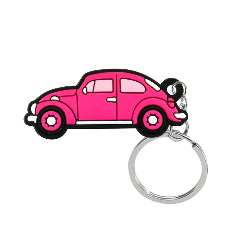 Car 'Pink | Volkswagen Beetle' Keyring PVC Keychain