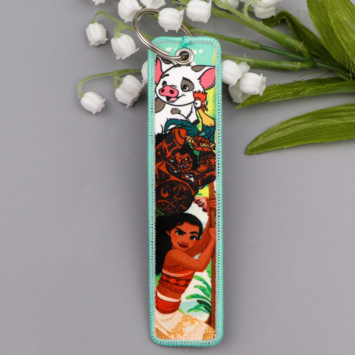 Moana 'Adventure' Embroidered Keyring Keychain