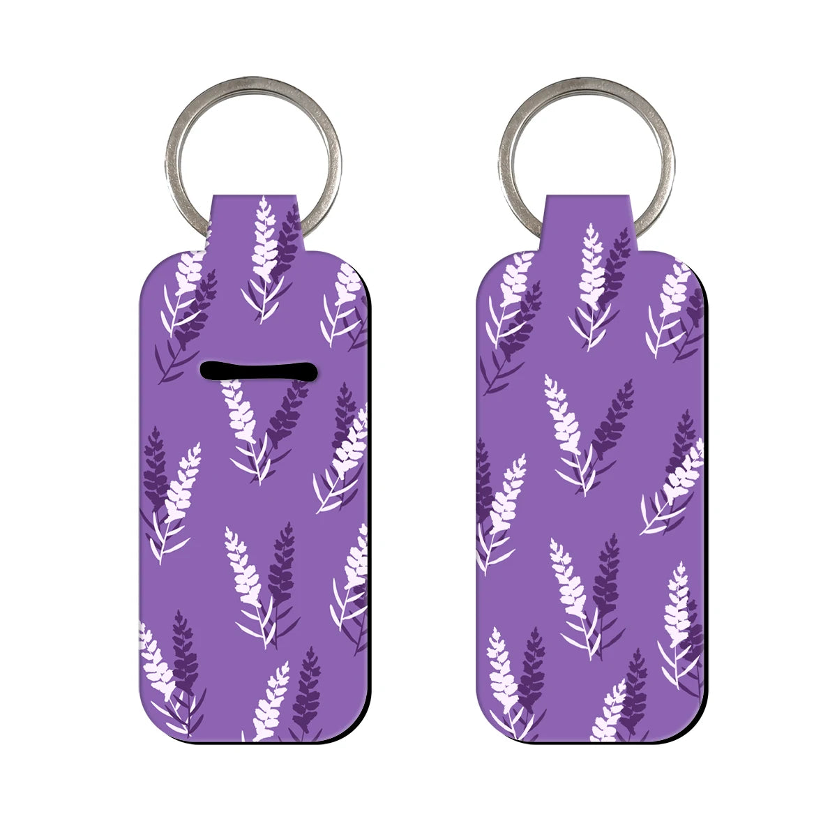 Lavender Flower Lipstick Holder Keychain