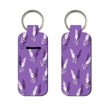 Lavender Flower Lipstick Holder Keychain