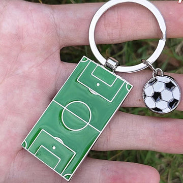 'Soccer Field' Keyring Metal Keychain