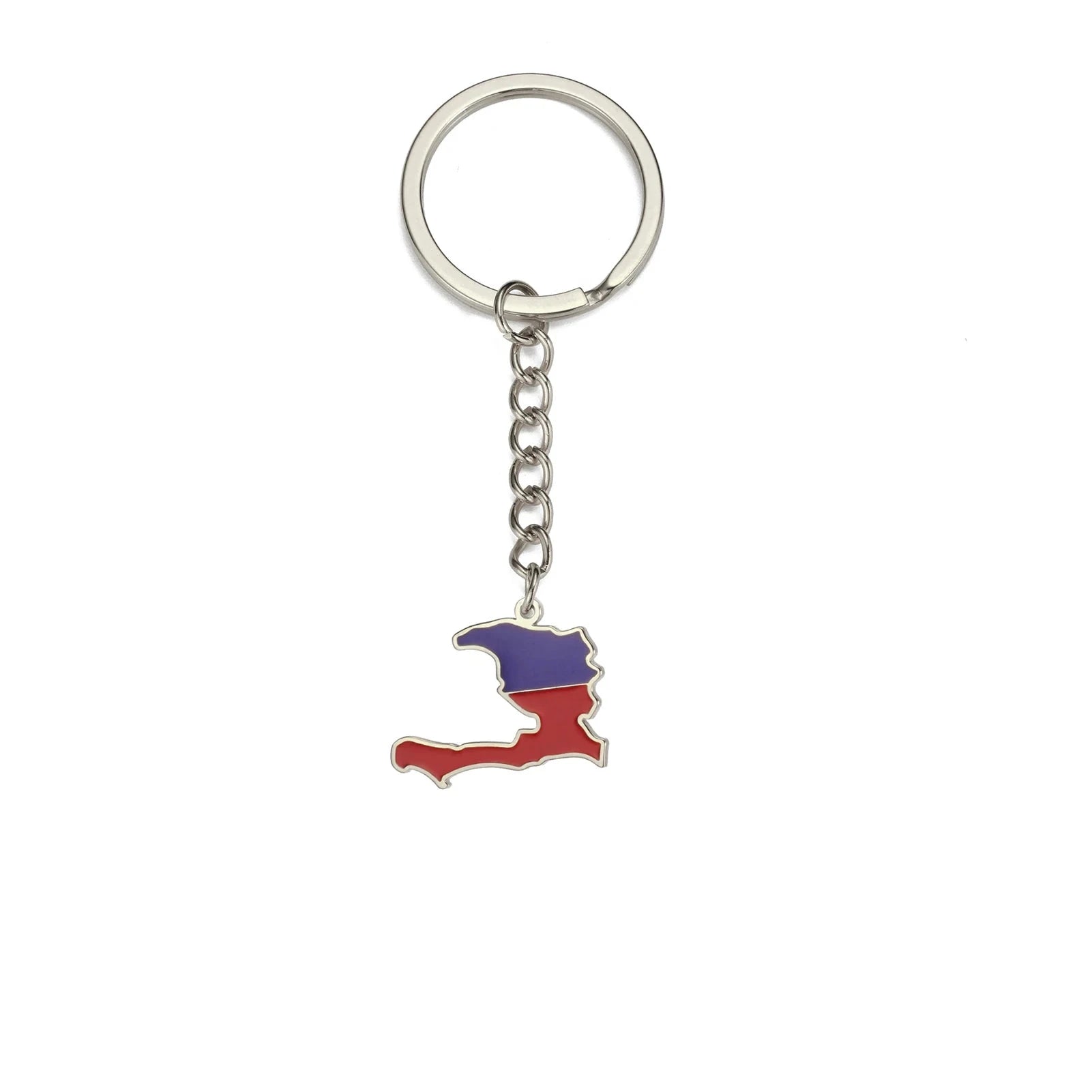 Flag Map 'Haiti' Keyring Metal Keychain