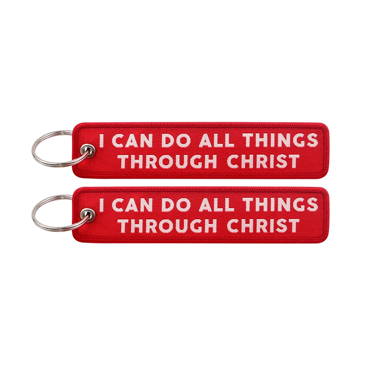 Philippians 4:13 I can do All Things Through Christ Embroidered Keyring Keychain