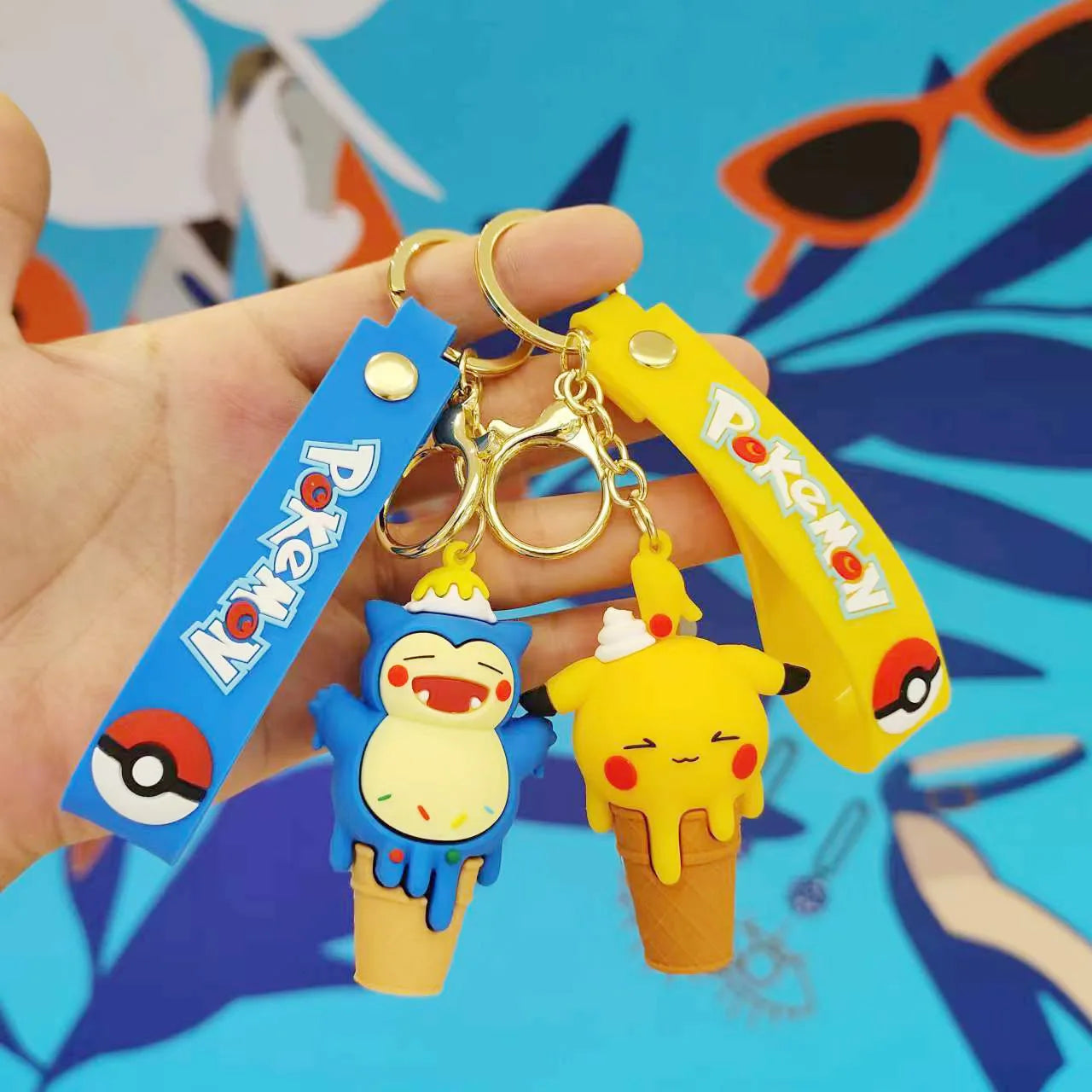 Pokemon 'Pikachu Ice Cream Cone' Silicone Keyring Keychain