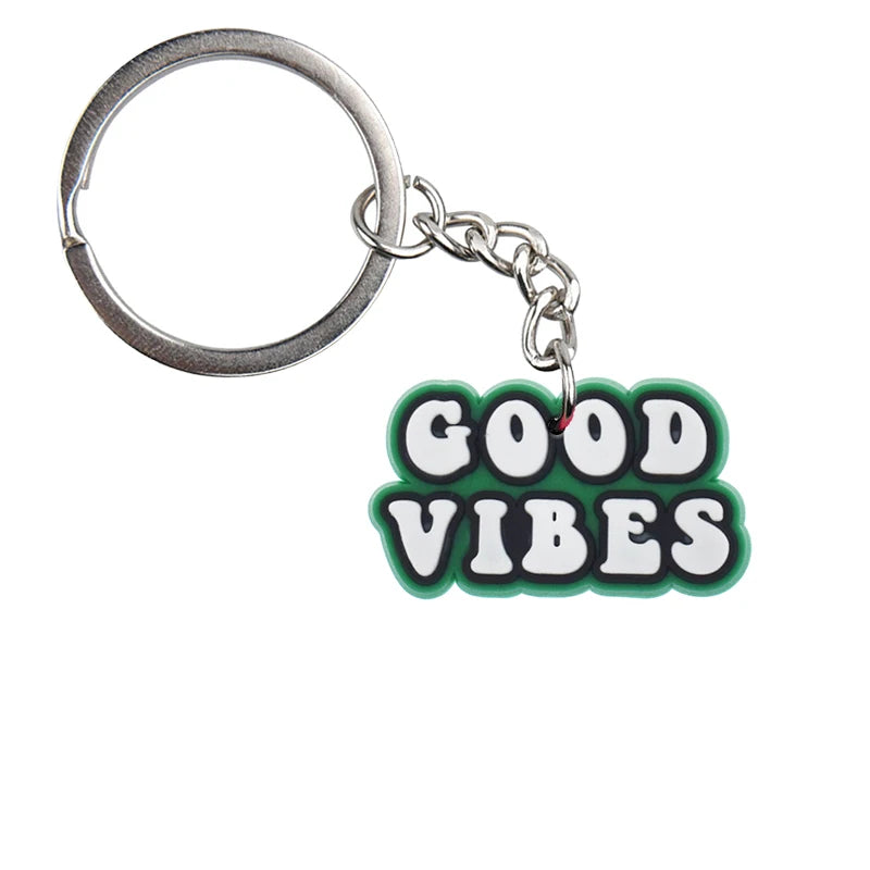 'Good Vibes' Keyring PVC Keychain