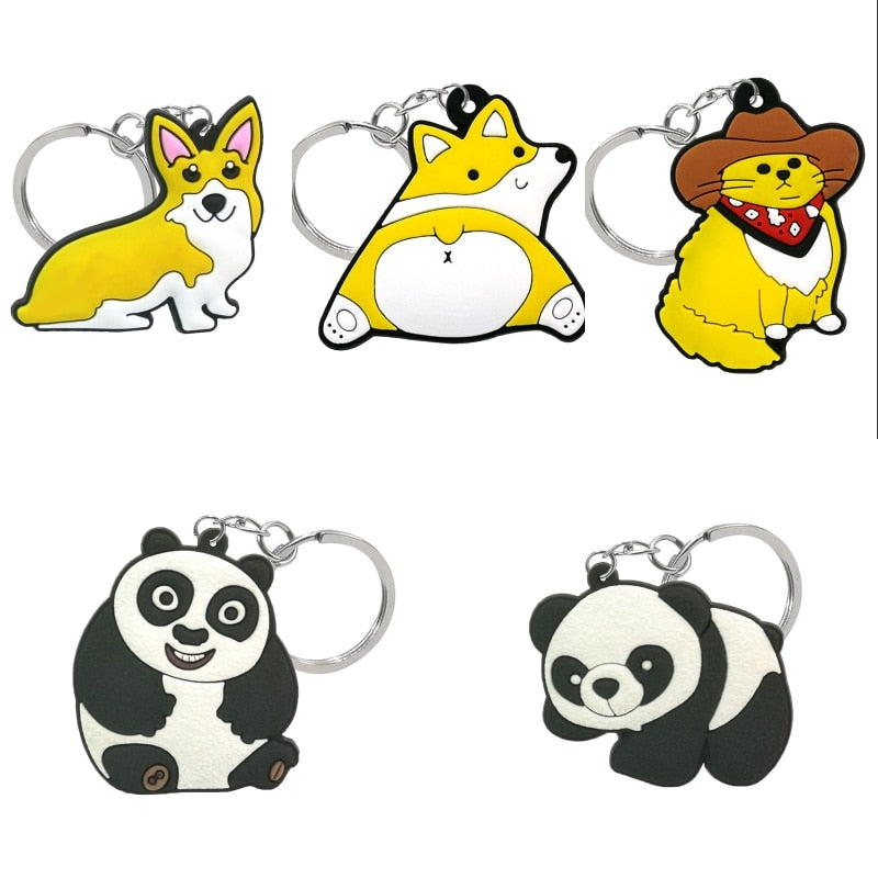 Cowboy Cat Keyring Rubber Keychain