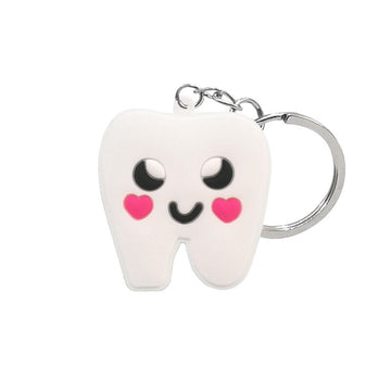Happy Tooth Keyring Rubber Keychain