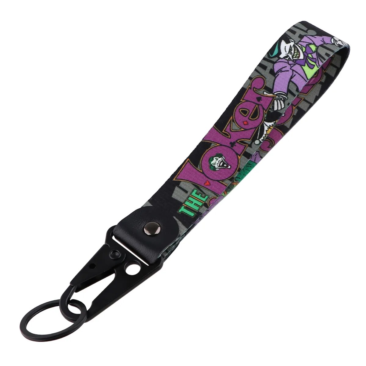 Joker Wrist Lanyard Keychain with Keyring Clip