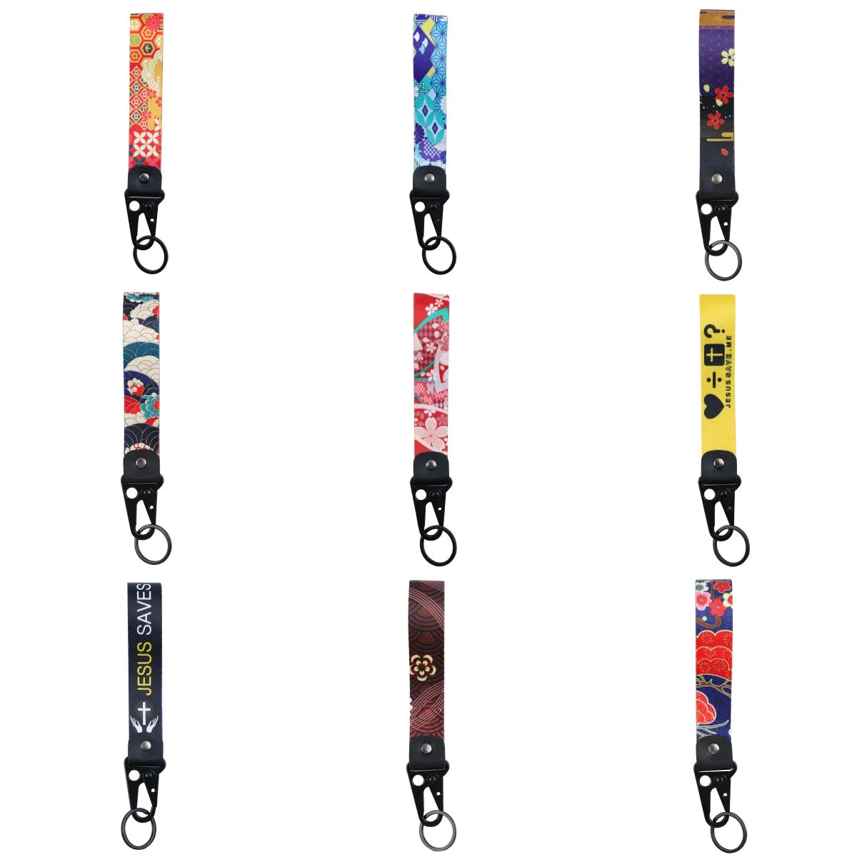 Flowers 'Daisies' Wrist Lanyard Keyring Clip Keychain