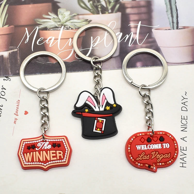 Magical Bunny Hat Silicone Keyring Keychain