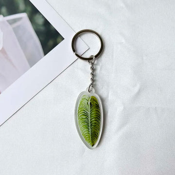 Leaves 'Anthurium Veitchii' Keyring Plastic Keychain
