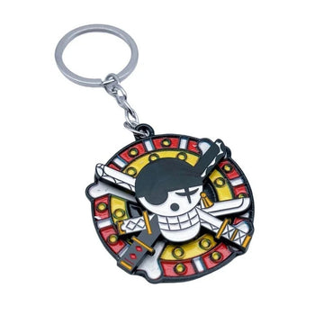 One Piece Jolly Roger Rotatable Pirate Enamel Keychain