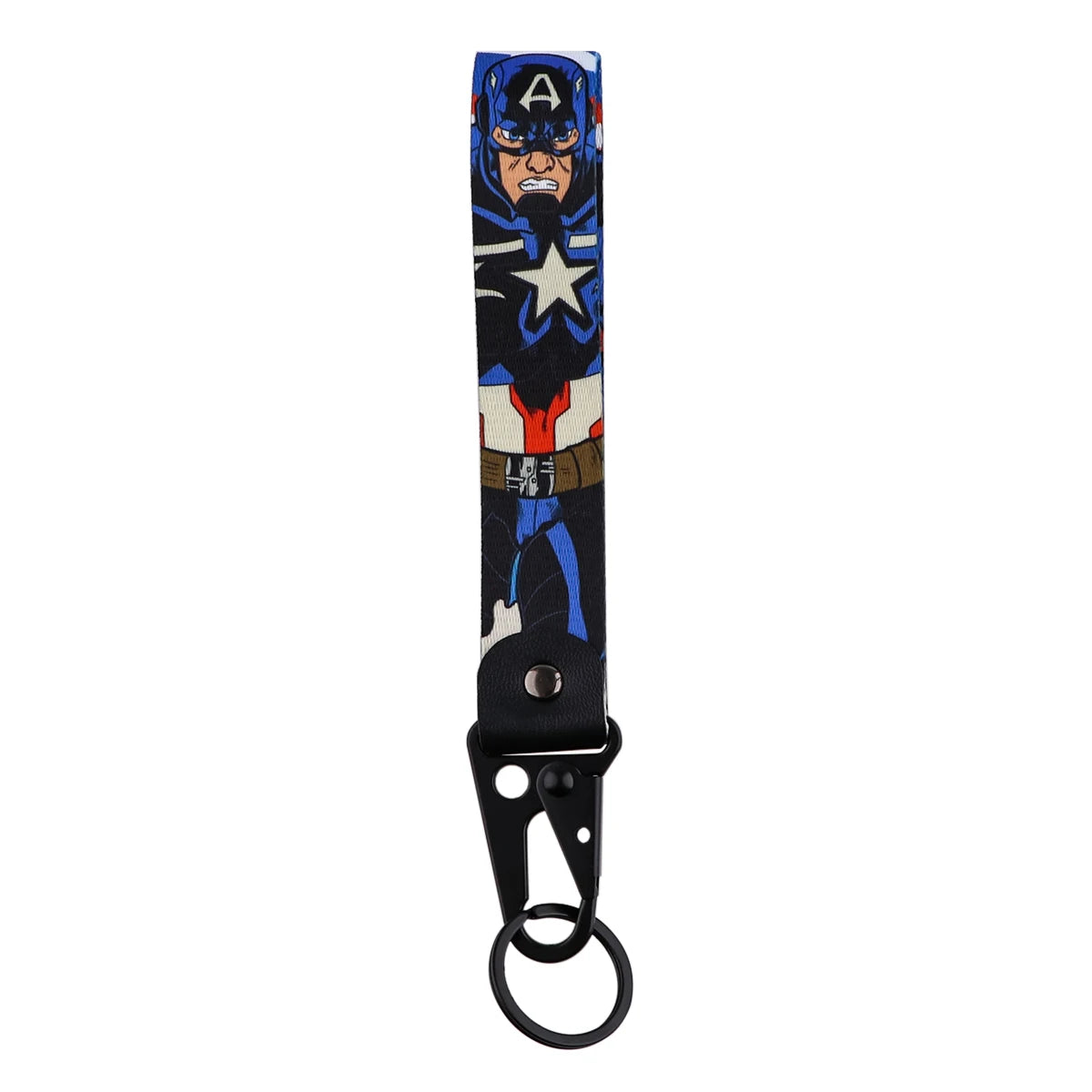 Captain America 'Fierce' Wrist Lanyard Keyring Clip Keychain