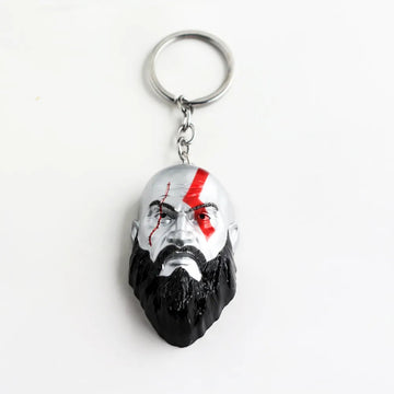 God of War Ragnarok 'Kratos 3D Head' Keyring Metal Keychain