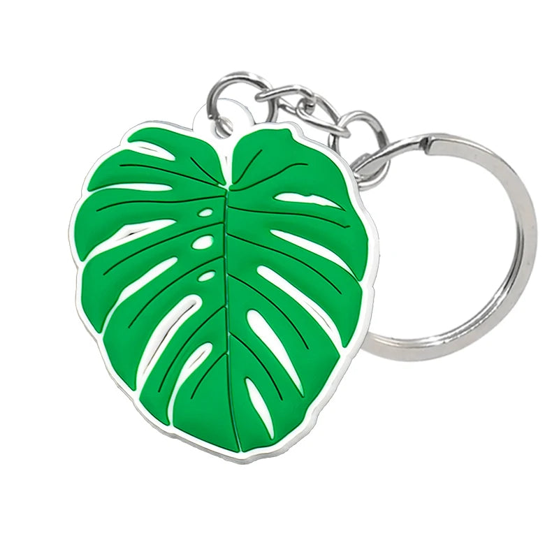 'Monstera Leaf' Keyring Rubber Keychain