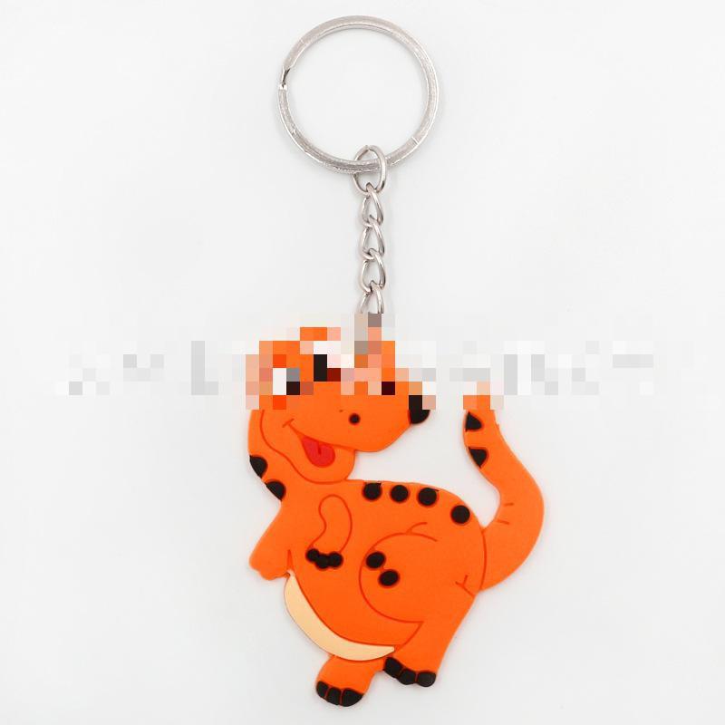Tropical Jungle 'Orange Dino' Keyring Silicone Keychain