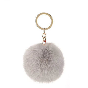 Fur Light Grey Keyring Keychain