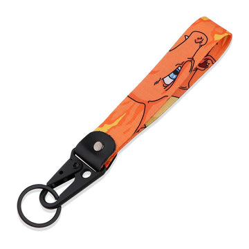 Pokemon 'Charizard' Wrist Lanyard Keychain with Keyring Clip