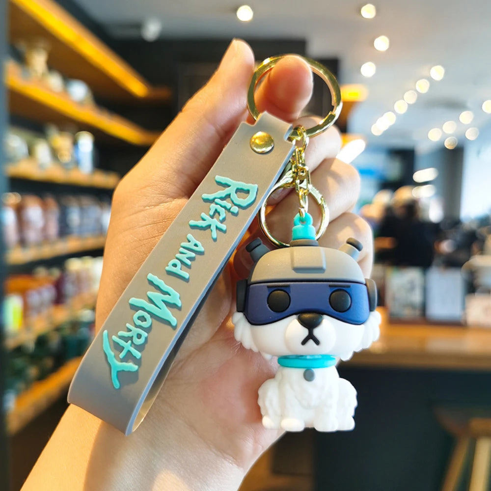 Rick and Morty 'Snowball' Keyring Silicone Keychain