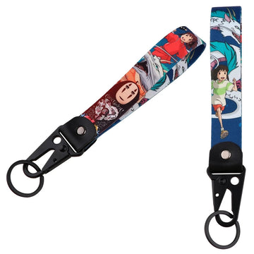 Spirited Away 'Haku x Kaonashi x Chihiro' Wrist Lanyard Keychain with Keyring Clip