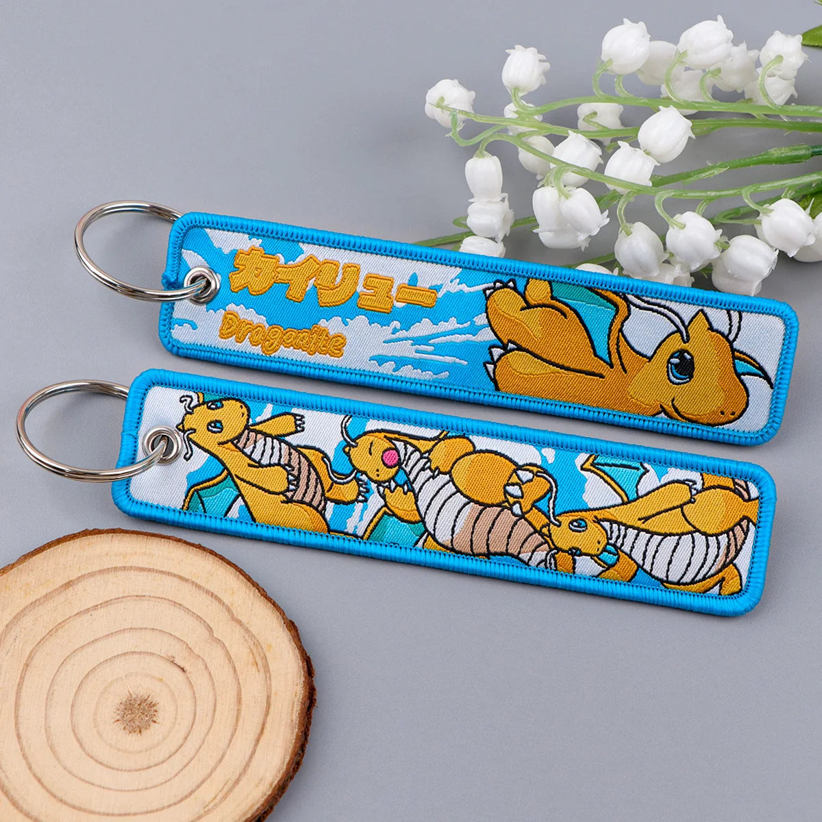Pokemon 'Kawaii Dragonite' Embroidered Keyring Keychain