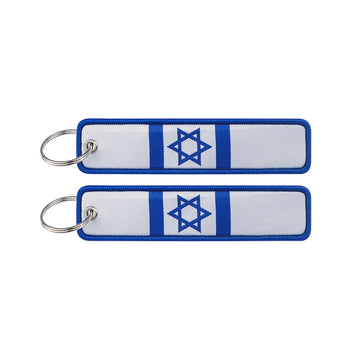National Flag 'Israel' Embroidered Keyring Keychain