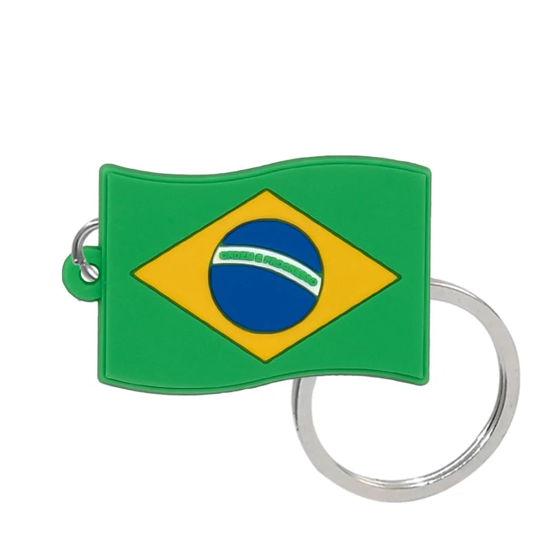 Flag 'Brazil' Enamel Keyring Keychain