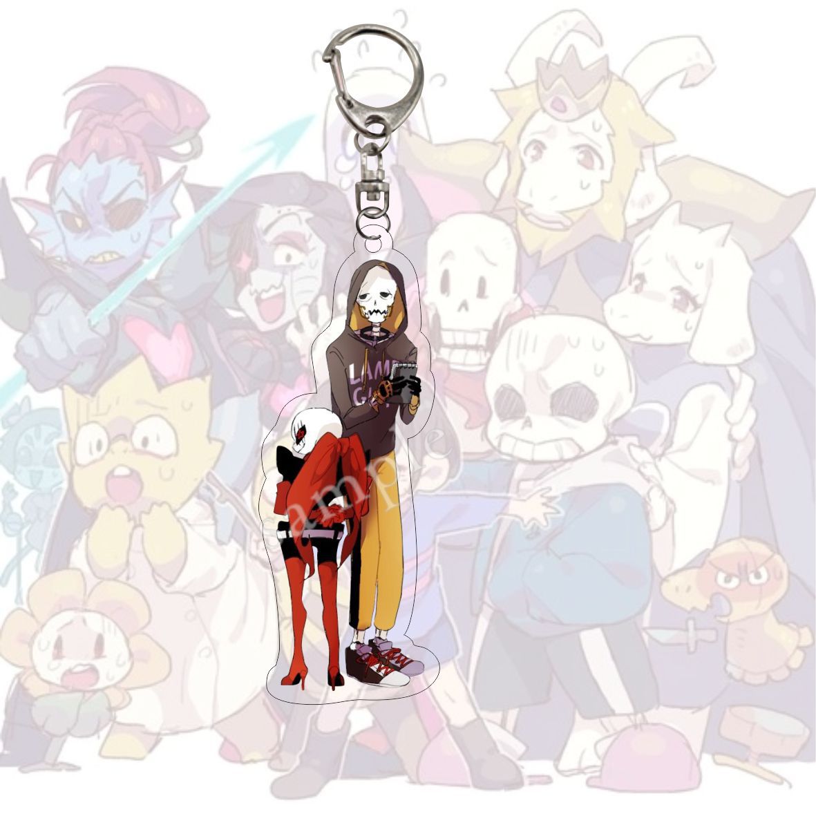 Undertale 'Murder Sans & Slash Sans' Keyring Acrylic Keychain