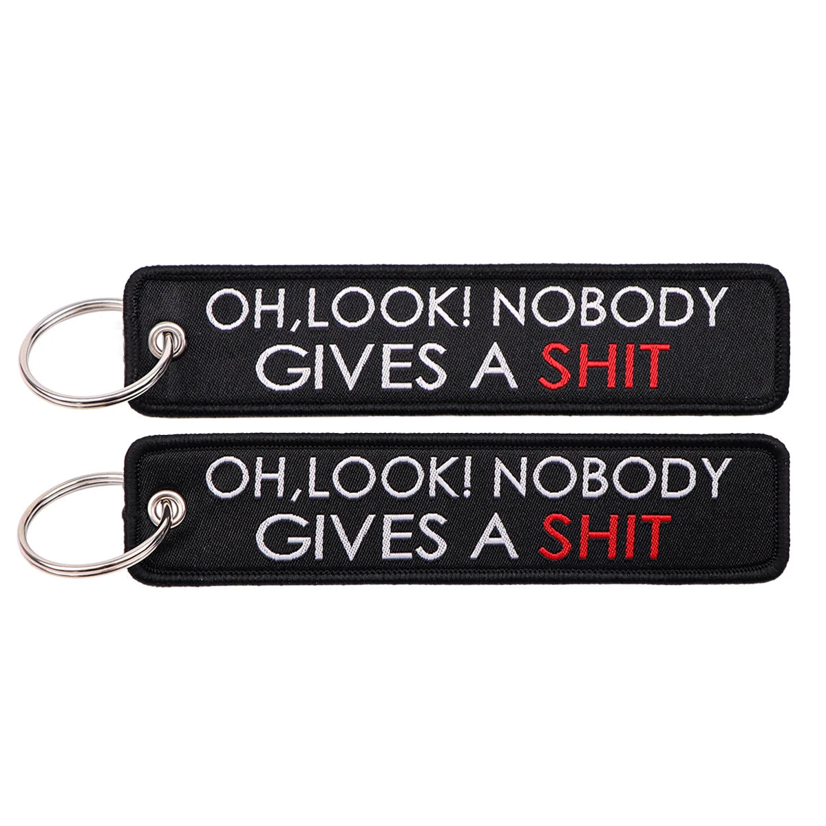 Oh, Look Nobody Gives A Sht Embroidered Keyring Keychain